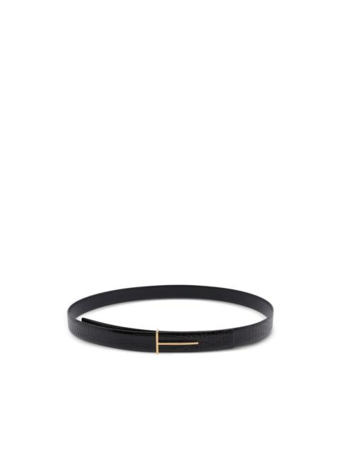 TOM FORD crocodile-effect logo belt
