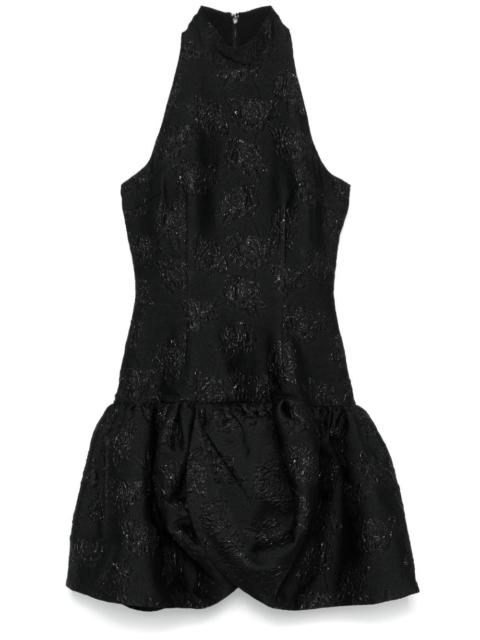 ROTATE jacquard draped mini dress