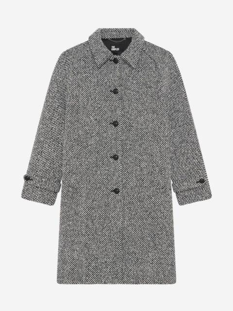 The Kooples BLACK AND WHITE TWEED LONG COAT