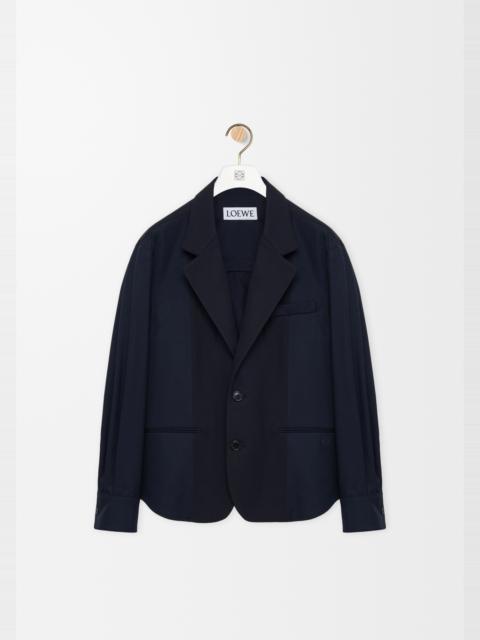 Hybrid jacket in cotton and wool