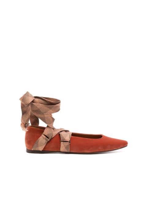 ULLA JOHNSON Arlo velvet ballerina shoes