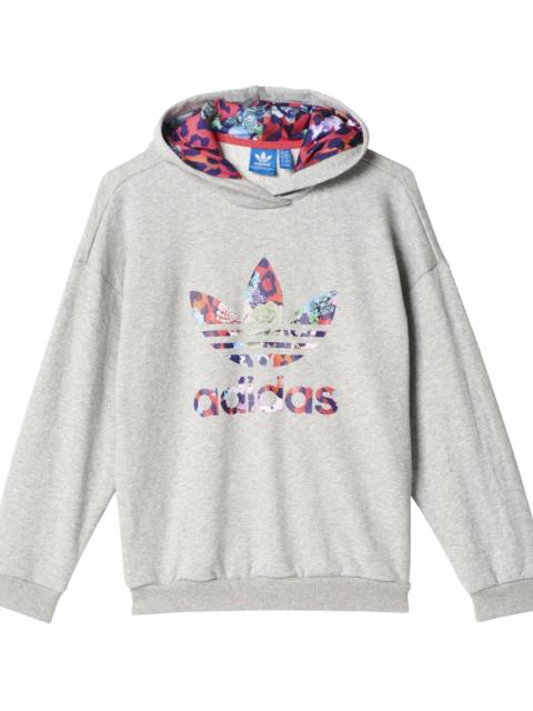adidas Originals S Rose Hoodie GS "Grey Heather / Multicolor / Fresh Pink" S96103
