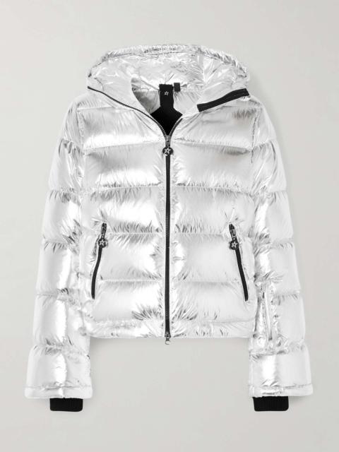 PERFECT MOMENT Hooded metallic down ski jacket