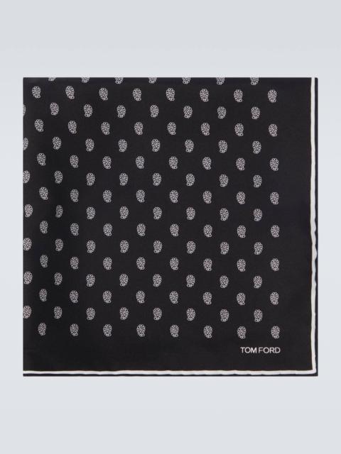 TOM FORD Printed silk twill pocket square