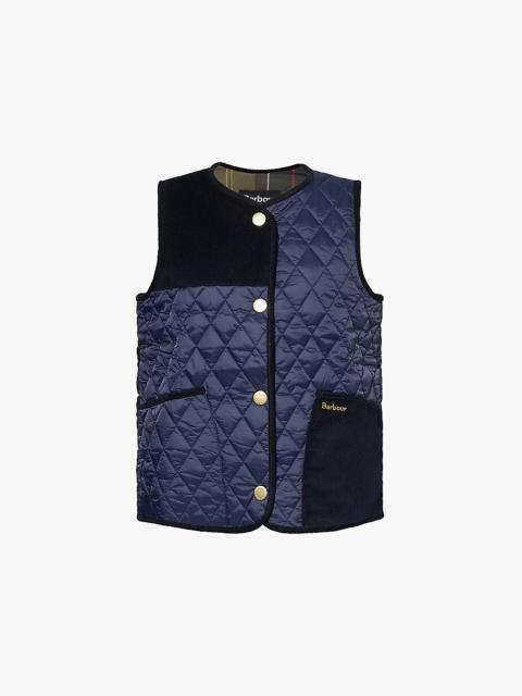 Healy logo-patch quilted woven gilet