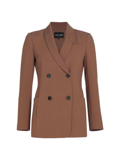GIORGIO ARMANI Women's Double-Breasted Cady Jacket - Light Brown