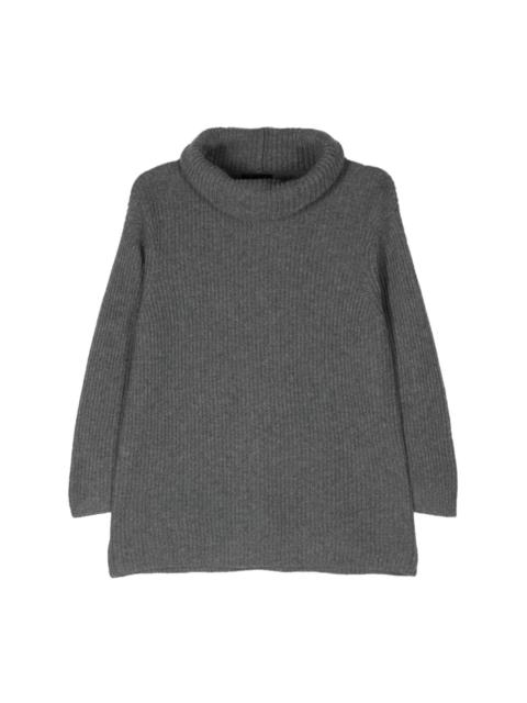 roll-neck ribbed-knit jumper