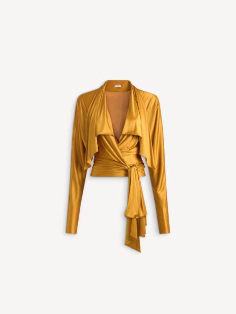 Balmain Flowing jersey blouse with tie