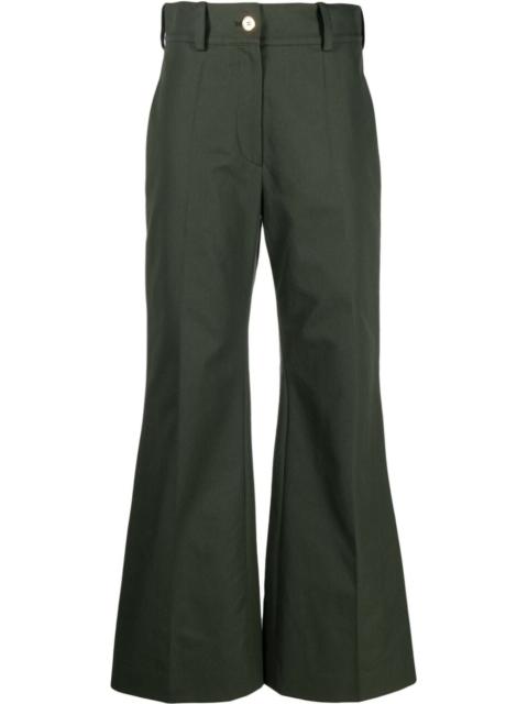 PATOU logo-embroidered flared trousers