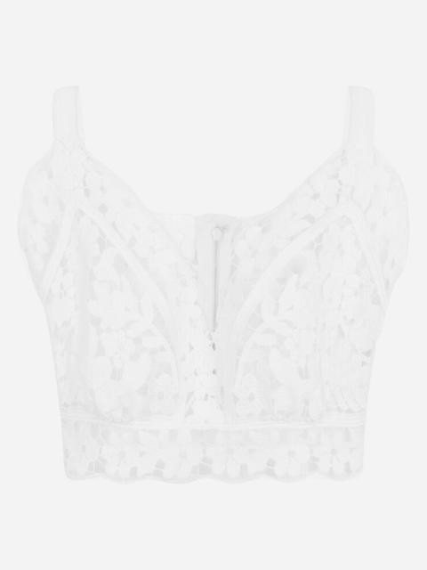 Dolce & Gabbana Embroidered linen top