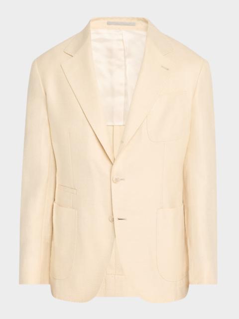 Brunello Cucinelli Men's Resca Textured Solid Sport Coat
