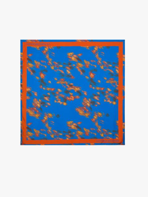 Victoria Beckham Foulard In Blue Abstract Floral Print
