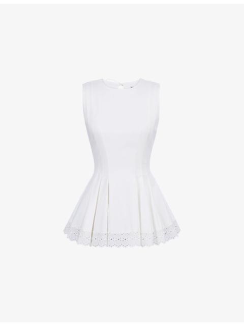 House of CB Marnie Lace-Trim Stretch-Cotton Top