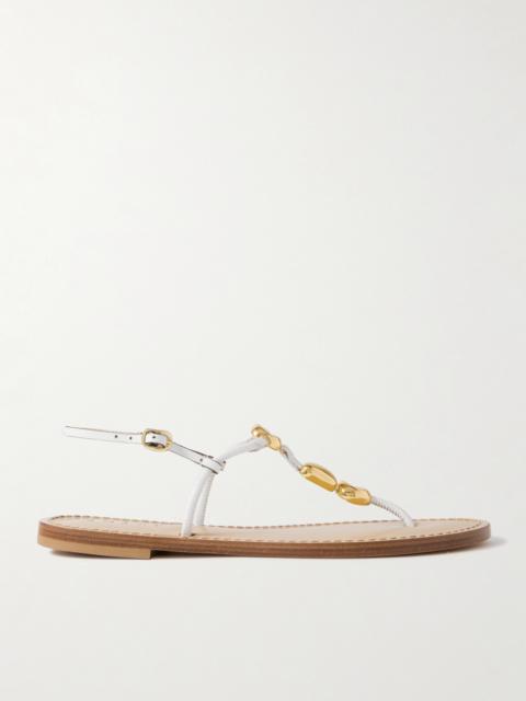 AMANU The Nairobi Embellished Leather Sandals