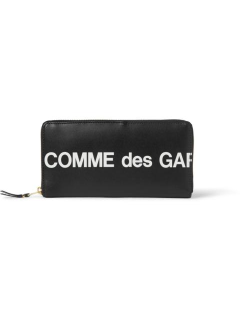 Comme Des Garçons Logo-Print Leather Zip-Around Wallet