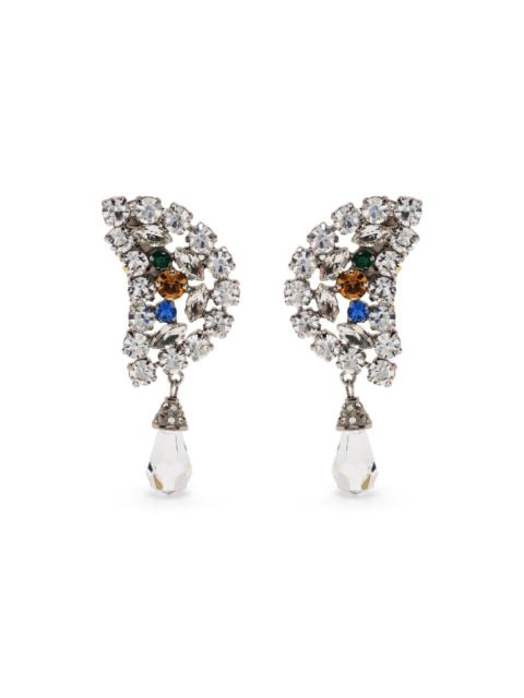 Alessandra Rich crystal-embellished half moon earrings