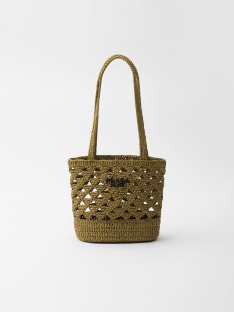 Woven fabric crochet tote bag