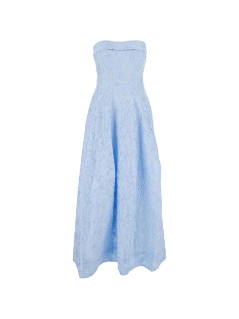 SIMKHAI Valeria floral-jacquard strapless midi dress