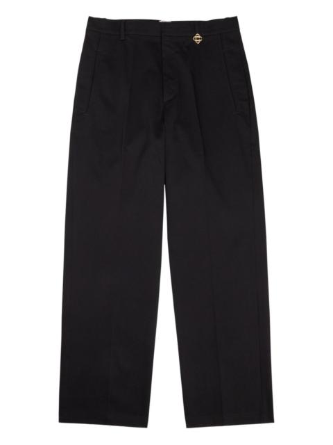 CASABLANCA emblem pleated trousers