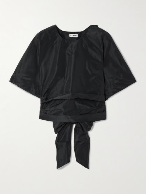 STAUD Michelina Tie-detailed Taffeta Top