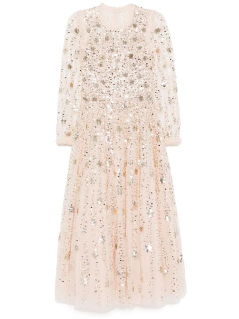 Needle & Thread shooting stars long-sleeved gown