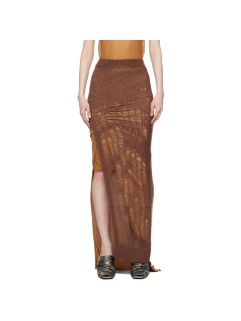 Rick Owens Brown Porterville Spider Ziggy Maxi Skirt