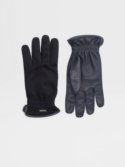 ZEGNA DARK BLUE OASI CASHMERE GLOVES