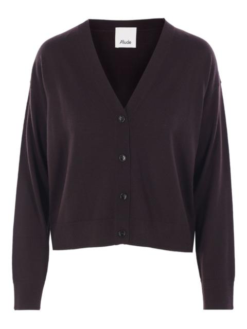 Allude button-front V-neck cardigan