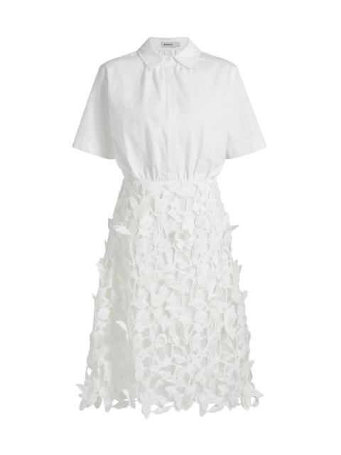 SIMKHAI Women's Colette Mixed-Media Midi-Dress - White