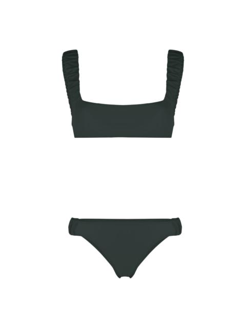 SUNNEI logo-print ruched bikini set