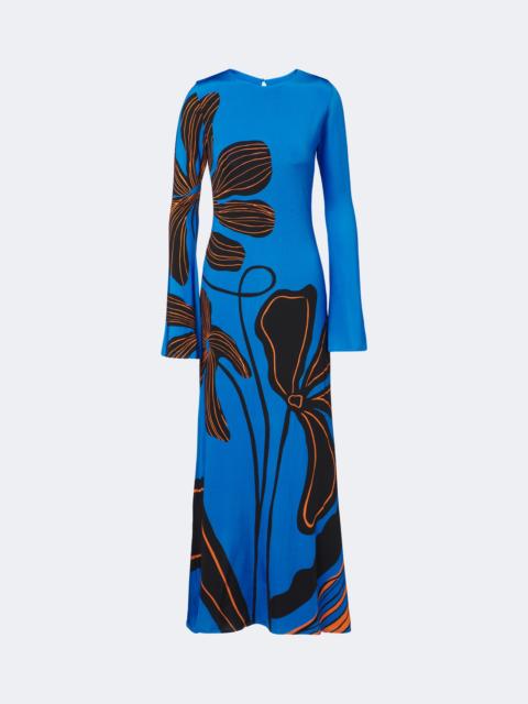 CALA de la CRUZ Amay floral satin maxi dress