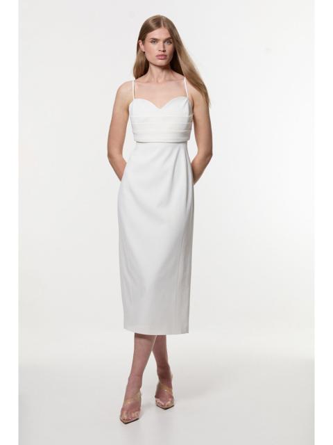 KAREN MILLEN Polished Tailored Corset Detail Midi Dress