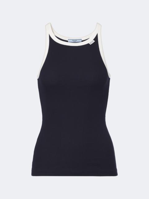 Prada Ribbed-knit cotton tank top