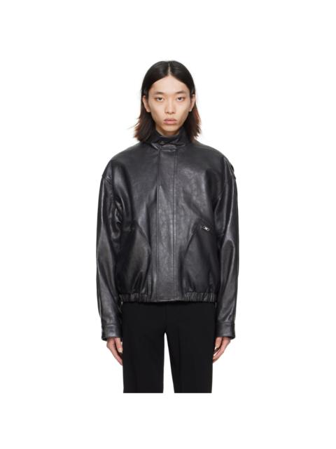 Wooyoungmi Black Zip Leather Jacket