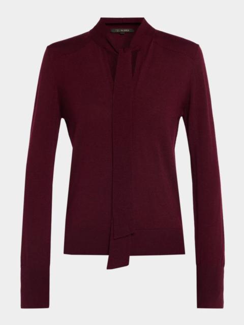 KOBI HALPERIN Felicity Tie-Neck Merino Wool Sweater