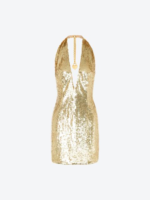 Moschino CHAIN & HEART SEQUIN DRESS