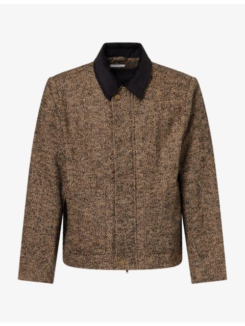 PERCIVAL Boxy Herringbone Woven Jacket