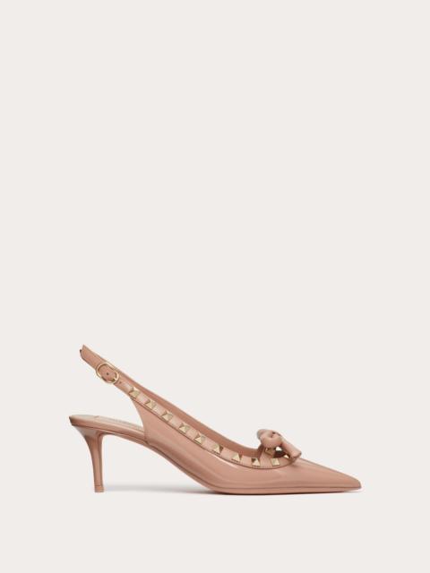 ROCKSTUD BOW SLINGBACK PATENT LEATHER PUMP 60MM