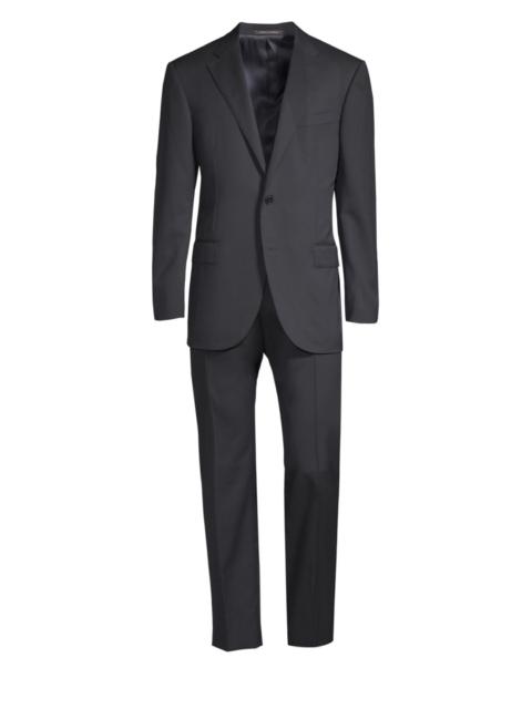 CORNELIANI Men's Regular-Fit Solid Woven Wool Suit - Dark Blue
