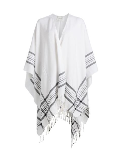 Vince Women's Plaid-Trim Cotton-Cashmere Cape - White