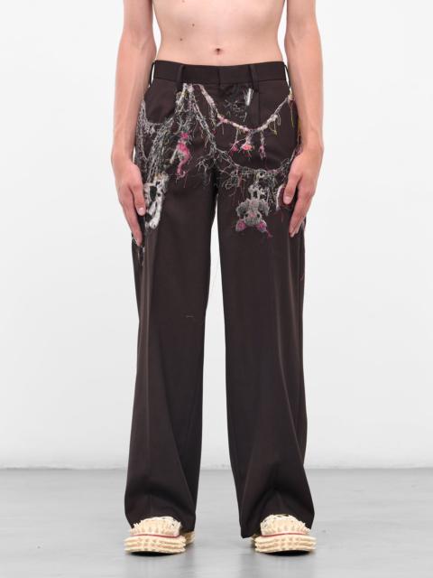 doublet Burgundy Trompe L'oeil Jewelry Trousers