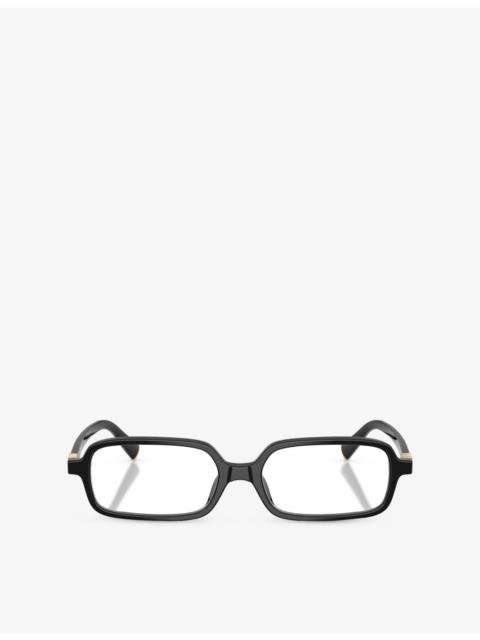 Miu Miu MU 01YV Rectangle-Frame Metal Optical Glasses