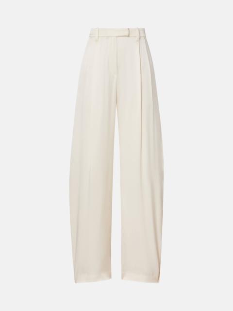 Brunello Cucinelli Mid-rise silk straight pants