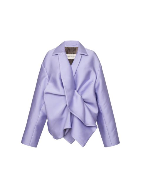 Vanas Gathered Silk-Blend Jacket purple