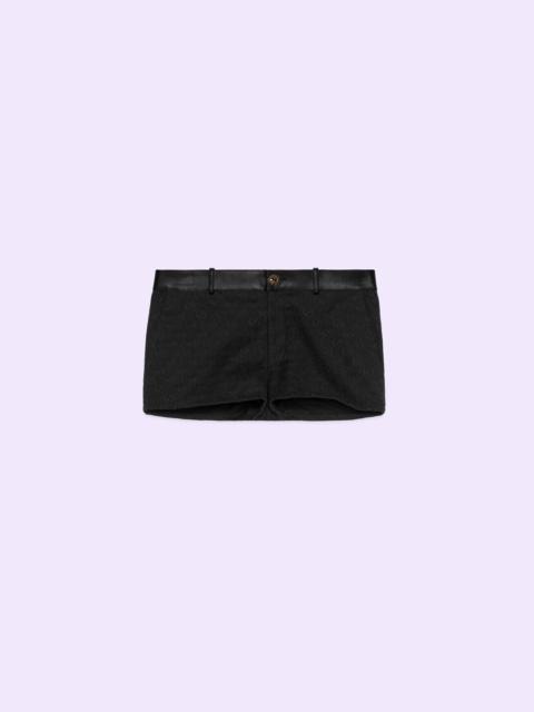GUCCI GG canvas and leather shorts