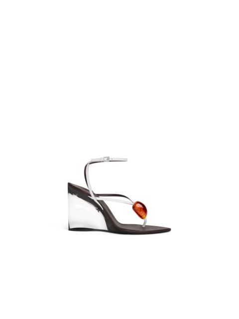 Alaïa INVISIBLE JEWEL WEDGE SANDALS IN PATENT CALFSKIN