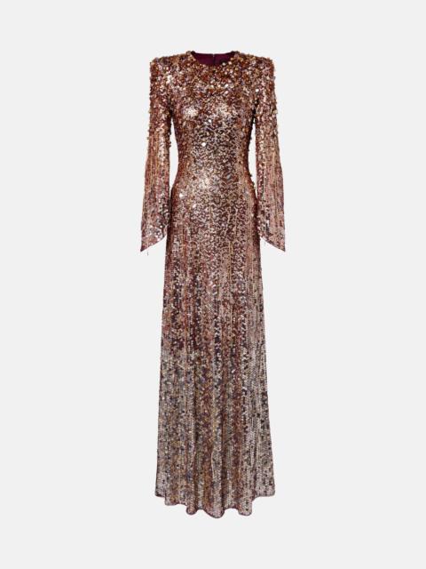 JENNY PACKHAM Phara embellished fringed gown