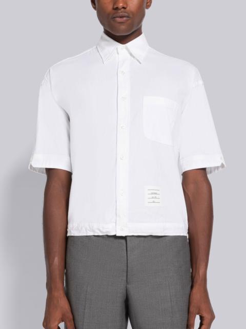 Pincord Drawstring Hem Short Sleeve Shirt