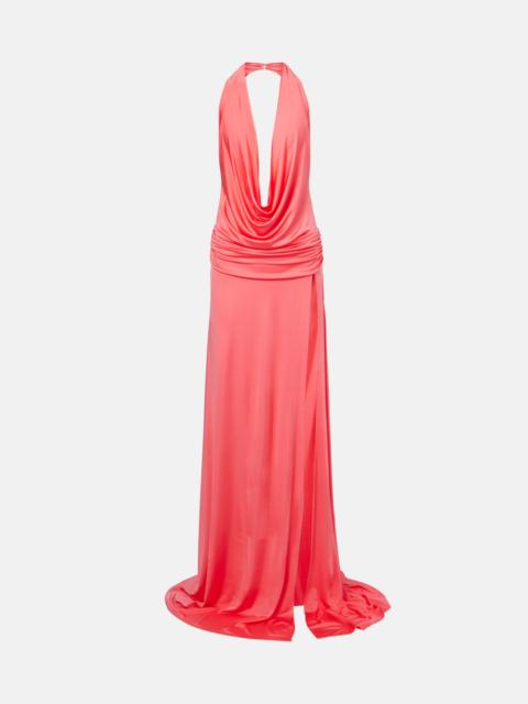 THE NEW ARRIVALS ILKYAZ OZEL Tanit draped satin gown