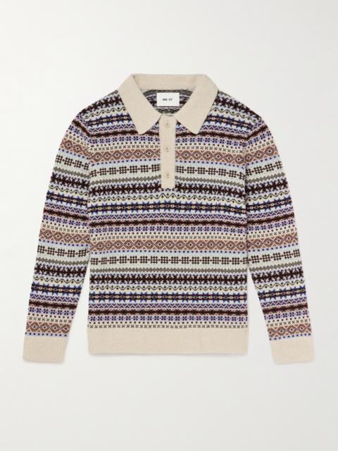 NN07 Robbie Fair Isle Wool-Blend Polo Sweater